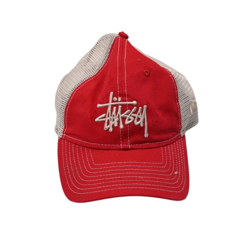 Stussy New Era 9twenty Basic Trucker Hat In Scarlet